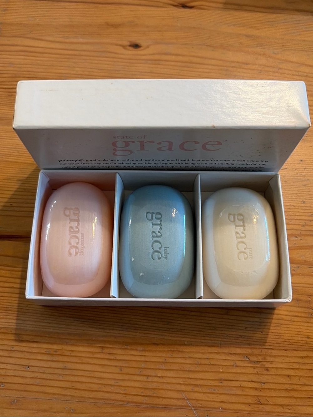 Philosophy State of Grace Soap Pure Baby Amazing Set of 3 Bars NEW